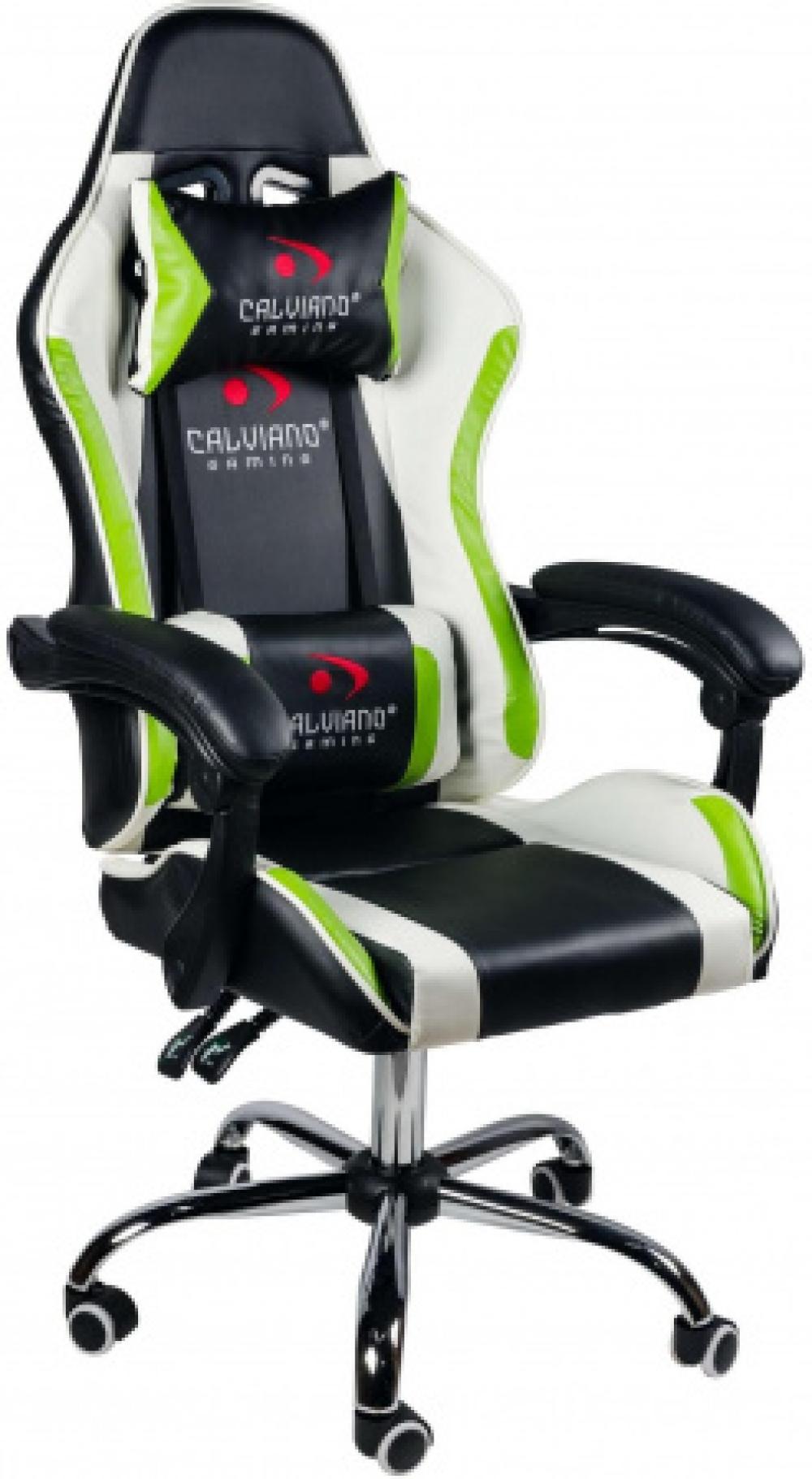 Кресло Calviano ULTIMATO чёрно-зелёное